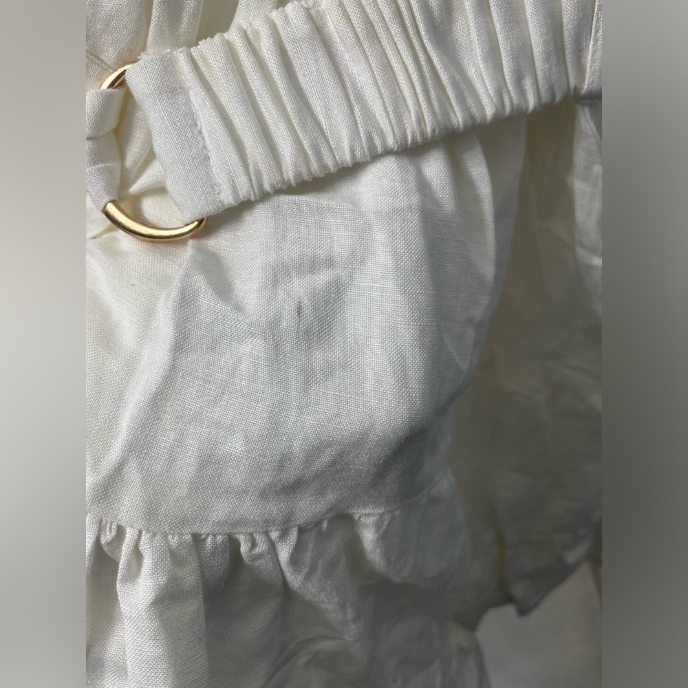 Bardot Belted Mini Shirt Dress in Ivory Size 4 NWT - Picture 11 of 12